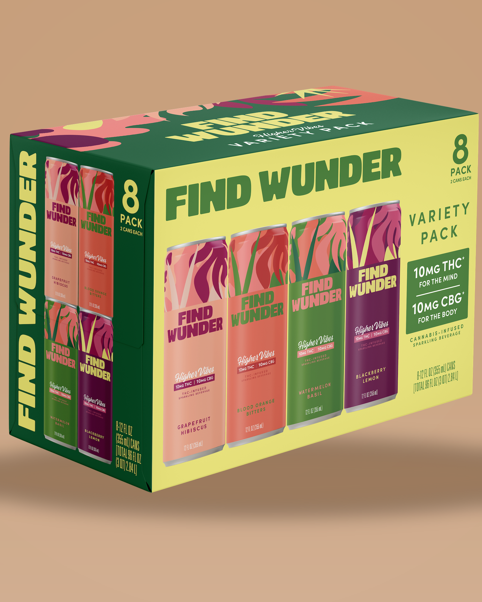 THC Seltzer Variety Pack, 8-Pack 10mg | Find Wunder